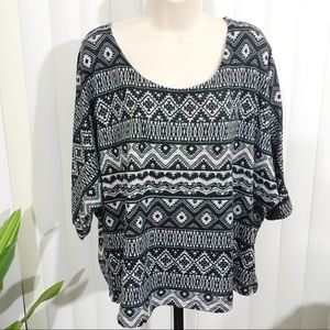 Batwing Sleeve Stretch Top Shirt 3X